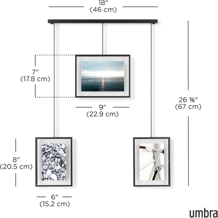 Umbra Exhibit Foto Collage Bilderrahmen – Flexibles Bilderrahmen-Set zur Horizontalen und Diagonalen