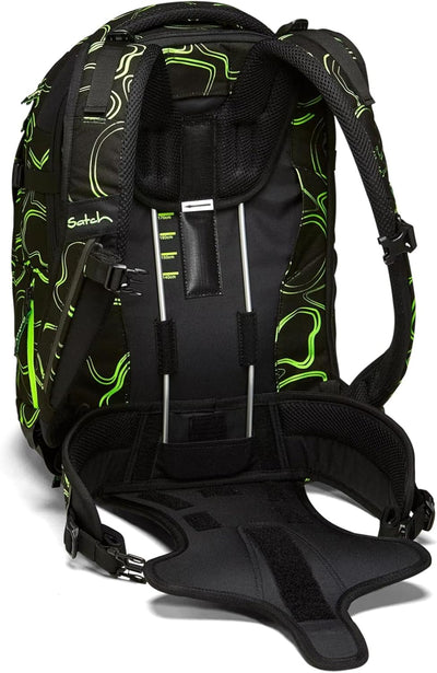 satch match Schulrucksack ergonomisch, erweiterbar auf 35 Liter, extra Fronttasche Green Supreme - S