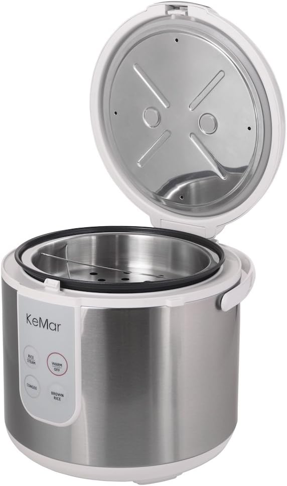 KeMar Kitchenware KRC-130 digitaler Reiskocher, BPA-frei, Brauner Reis, Naturreis, Dampfgarer, Titan