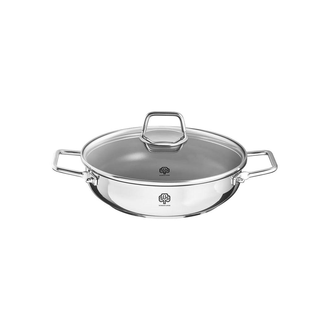 Schulte-Ufer Wega Schmorpfanne beschichtet, Edelstahl, Silber, 24 cm, 24 cm