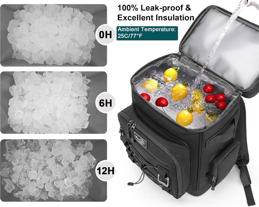 Kühlrucksack, 30L Grosse Thermo Kühltasche Rucksack, Wasserdicht Picknickrucksack Gross für Strand,