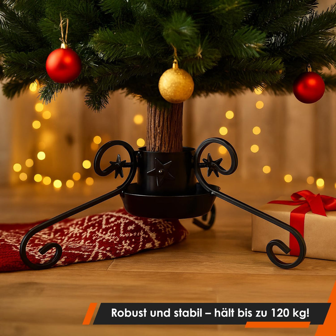 Alma Christbaumständer Weihnachtsbaum Ständer - 40x40x20 cm - Weihnachtsbaumständer mit Wassertank -