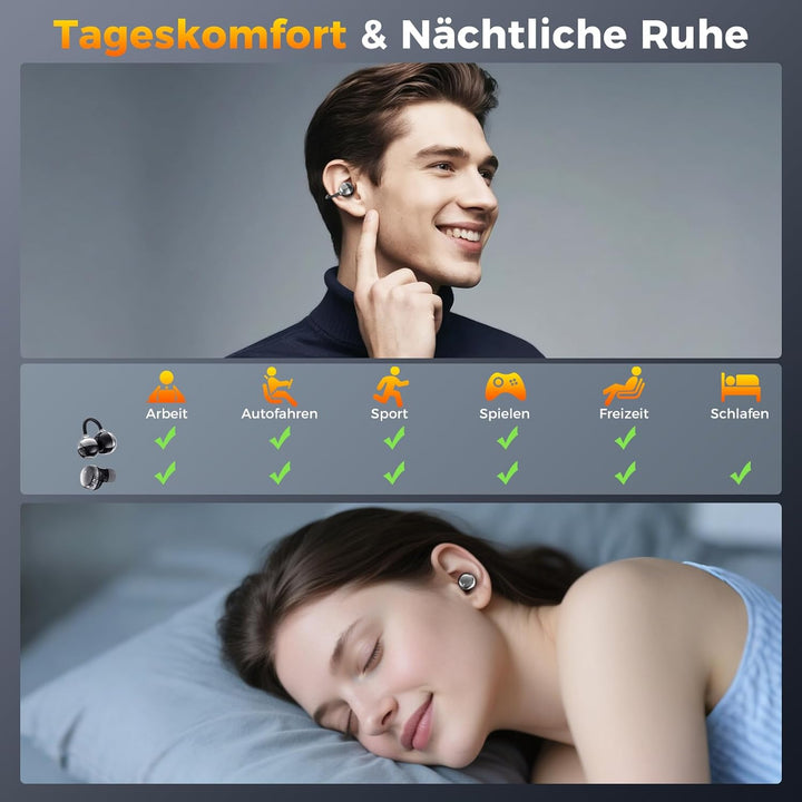 LESUN Open Ear Kopfhörer 5.4, Schlafkopfhörer für Seitenschlaf mit HiFi Deep Bass, Ultra kleine Ohrh