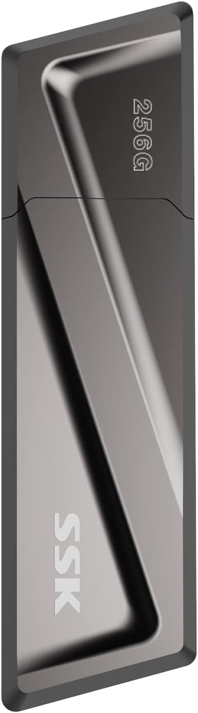 SSK USB3.2 SSD Stick 256GB, High Speed bis zu 550MB/s Extreme Schneller Adapter Externe Tragbare SSD