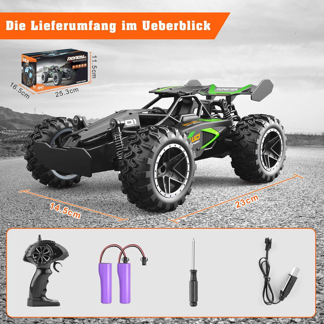 Yabtf Ferngesteuertes Auto, 2.4Ghz RC Auto, 1:18 20km/h RC Buggy, 40m Fernbedienung Offroad Spielzeu