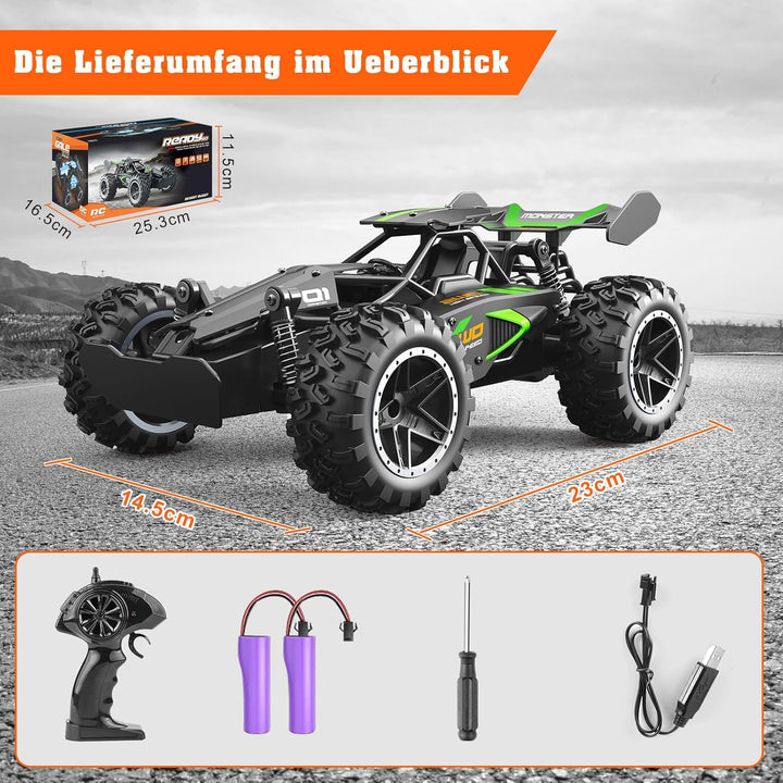 Yabtf Ferngesteuertes Auto, 2.4Ghz RC Auto, 1:18 20km/h RC Buggy, 40m Fernbedienung Offroad Spielzeu