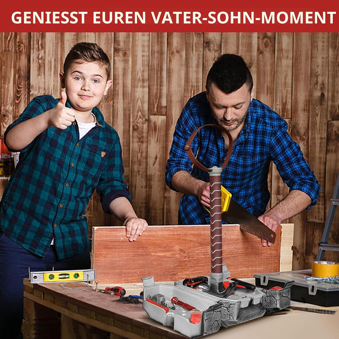 Thor Hammer Werkzeugkoffer Set,Tägliche Reparatur Gefüllt Haushalt Werkzeug,Werkzeugkasten Set für D