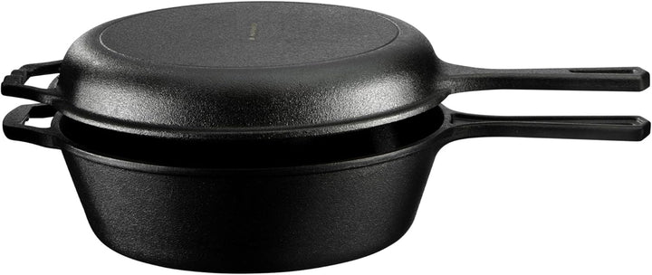 Navaris Dutch Oven - Gusseisen Topf mit Deckel - Ideal zum Kochen und Brot backen sowie fürs BBQ - S