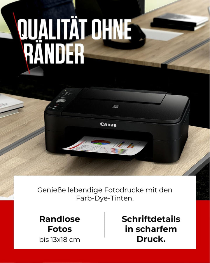 Canon PIXMA TS3350 Drucker Farbtintenstrahl Multifunktionsgerät DIN A4 (Scanner, Kopierer, 4.800 x 1