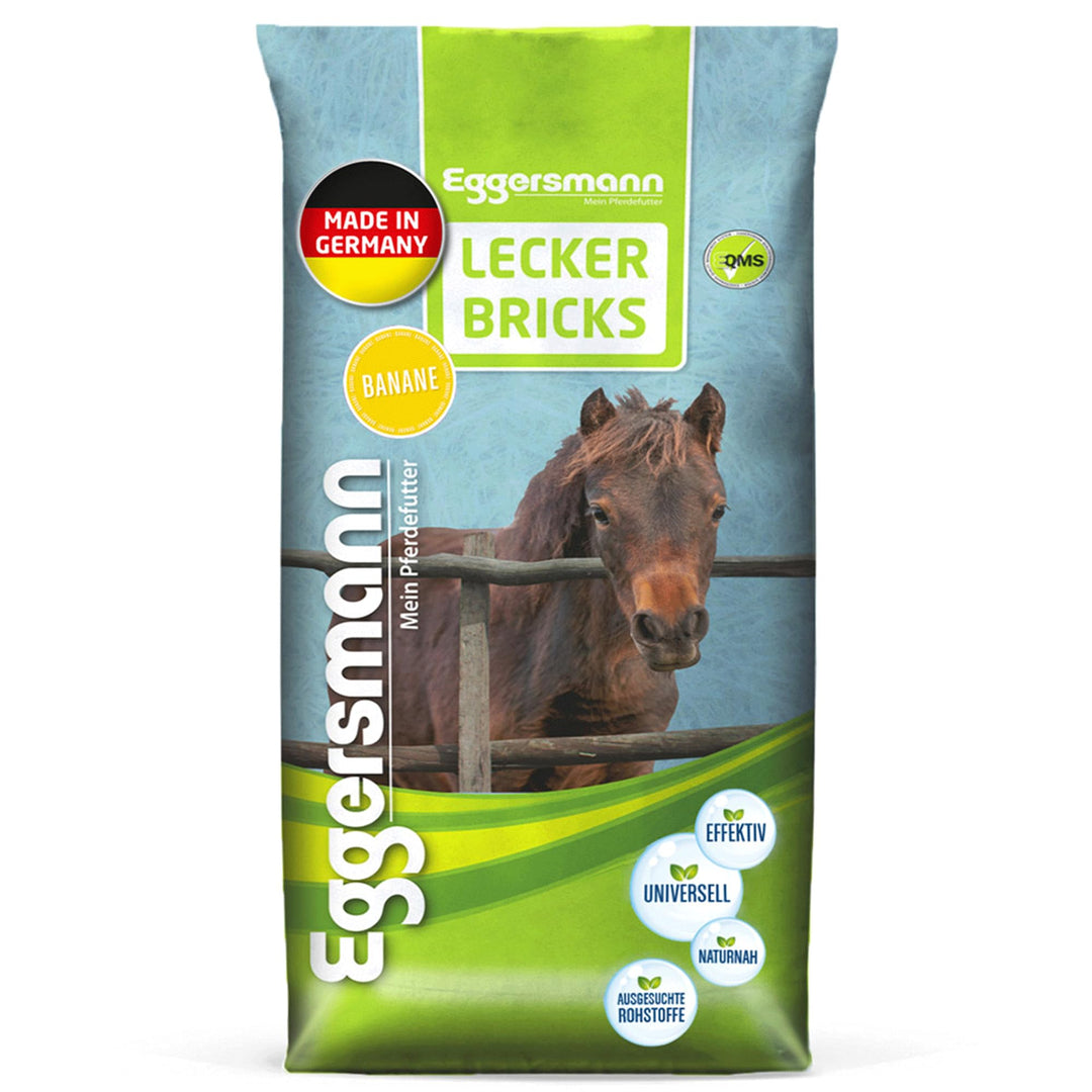 Eggersmann Mein Pferdefutter - Lecker Bricks Banane 25 kg - Leckerlies für Pferde und Ponies zur Bel