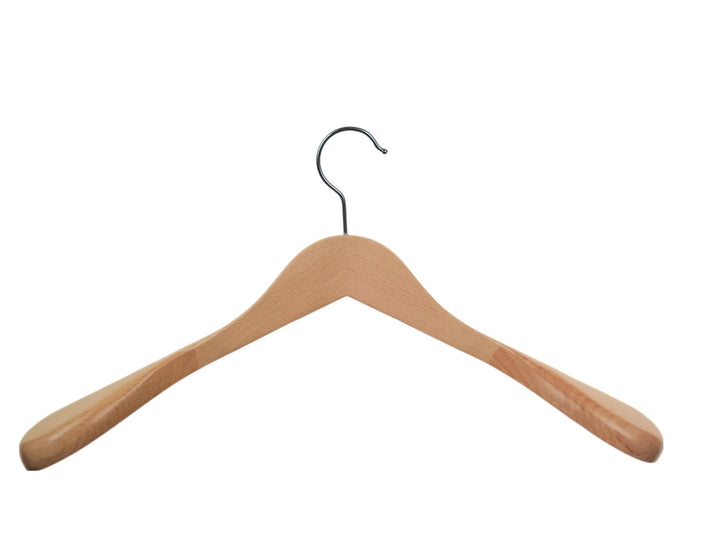 Hagspiel Kleiderbügel aus Buchenholz, Schulterbügel, Holzbügel für Garderobe, Made in Austria (Natur