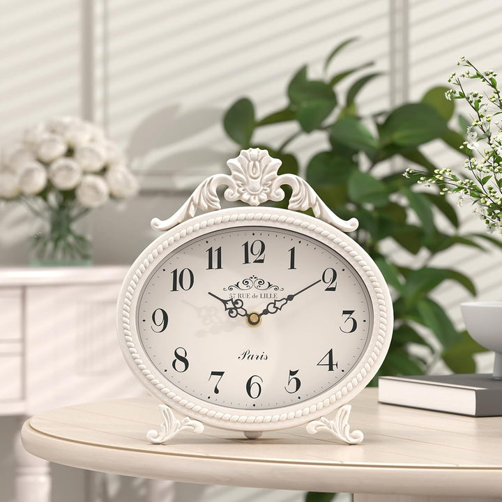 Abdurey Vintage-Tischuhr auf Ständer, Schreibtisch und Regal, dekorative Uhr, französischer rustikal