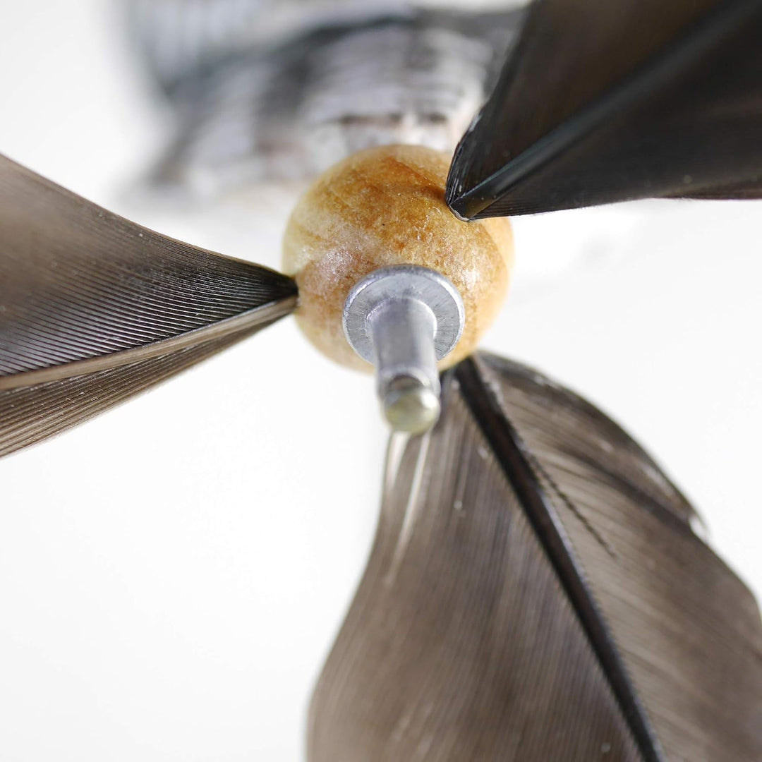 ART-CRAFT Möwen-Windspiel mit Feder Propeller mit 1 Deko Möwe +2 Ersatzfedern Holz Tierfigur als Mar
