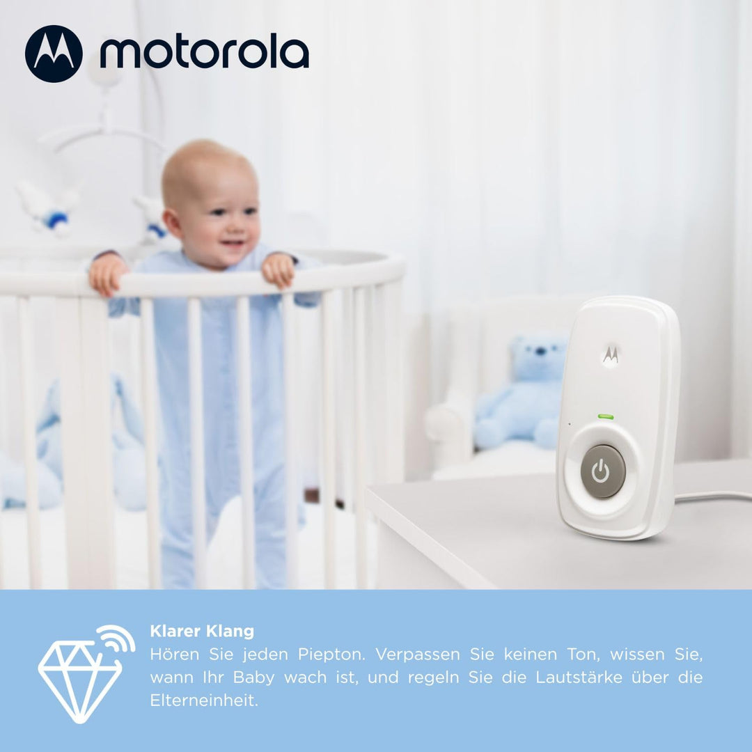 Motorola Nursery AM21/MBP21 Babyphone Audio - Digitales Babyfon mit DECT-Technologie zur Audio-Überw