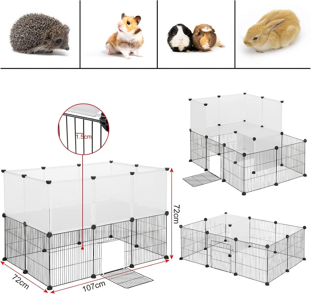 EUGAD Freigehege für Kaninchen, Meerschweinchen Gehege, Welpenauslauf Kleintiergehege inkl. Tür, Fre