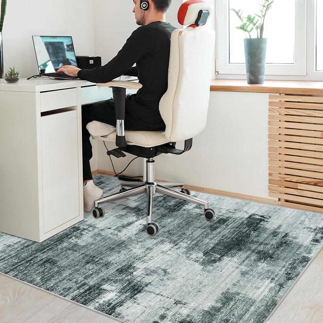 Famibay Bodenschutzmatte BüRostuhl Unterlage 120x150cm Unterlage Schreibtischstuhl Grau rutschfest B