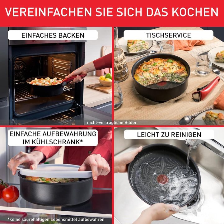 Tefal Ingenio Easy ON Töpfe & Pfannen Set, 20-teilig, stapelbar, abnehmbarer Griff, platzsparend, an