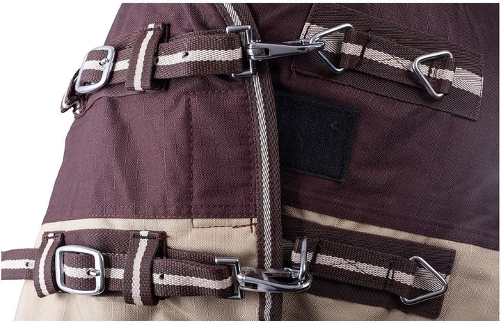 RL24 - Winterdecke High Neck 300g Füllung 600D BASICLINE braun/beige 125cm Braun/Beige (Altes Modell