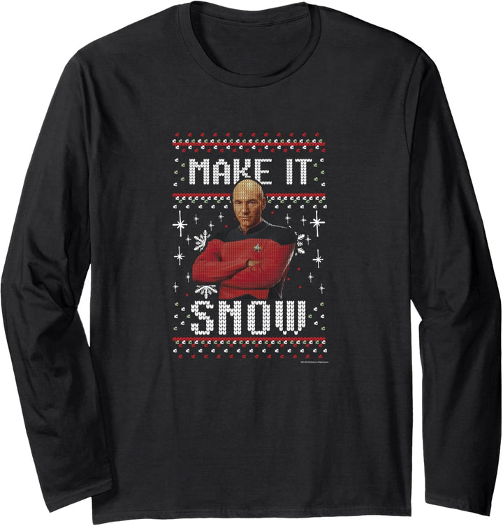 Star Trek Next Generation Make It Snow Christmas Langarmshirt