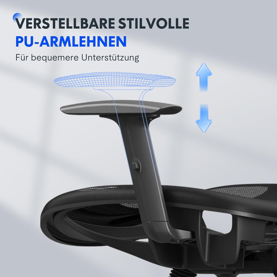 FLEXISPOT OC3 Ergonomischer Bürostuhl, Schreibtischstuhl mit Verstellbarer Kopfstütze & Lendenstütze
