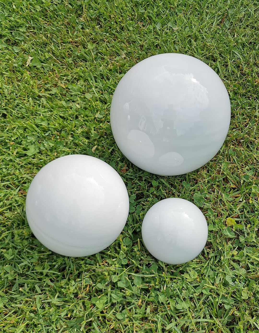 Dekokugel weiss poliert 3er Set 20-15-10 cm aus Edelstahl Kugel Dekorationskugel Gartenkugel