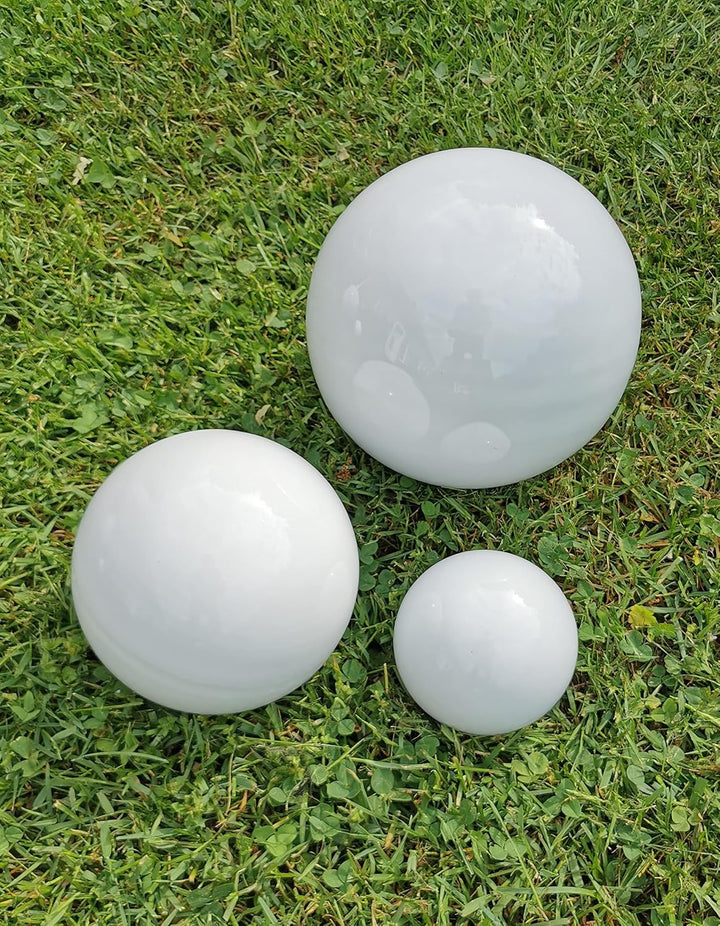 Dekokugel weiss poliert 3er Set 20-15-10 cm aus Edelstahl Kugel Dekorationskugel Gartenkugel