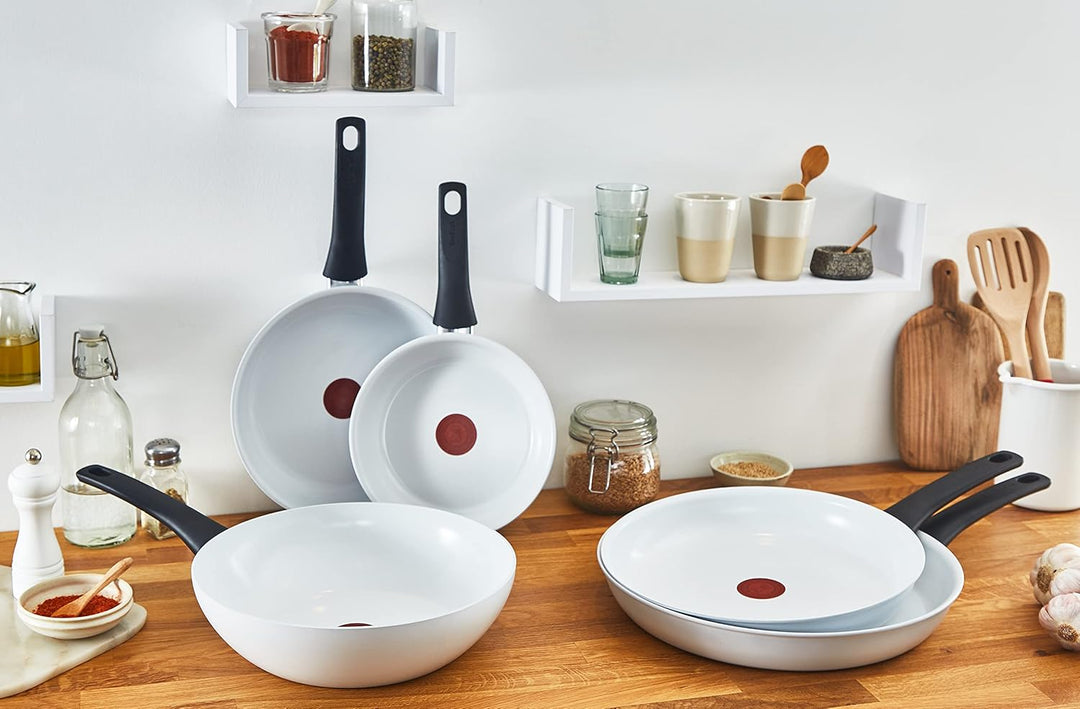 Tefal Ceramic Control Bratpfanne 28 cm, Pfanne Induktion, sichere Keramikpfanne, Thermo-Signal bei i