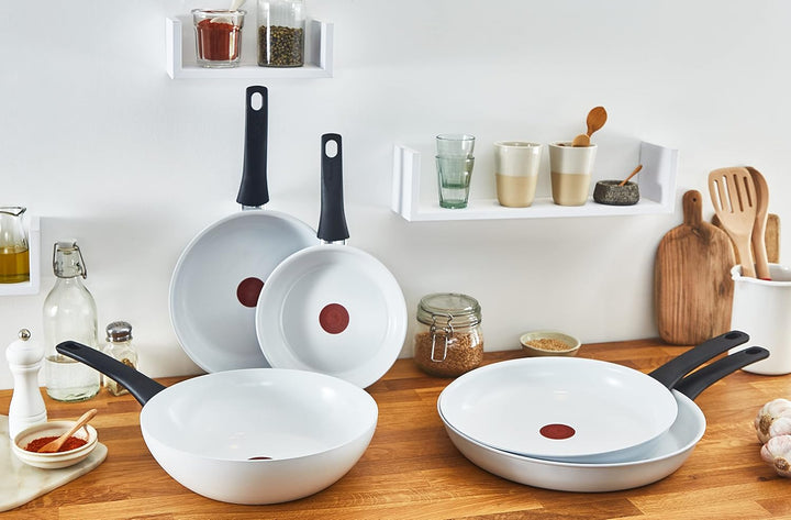 Tefal Ceramic Control Bratpfanne 28 cm, Pfanne Induktion, sichere Keramikpfanne, Thermo-Signal bei i