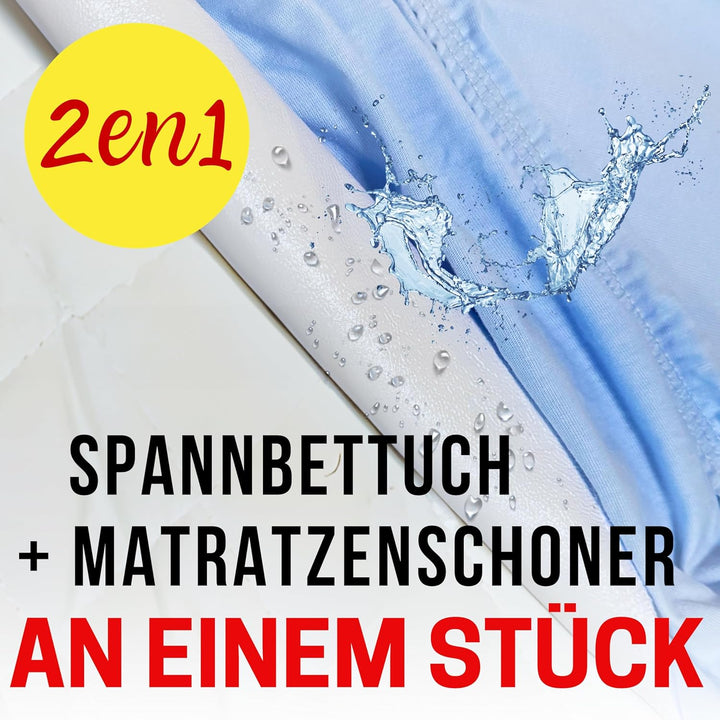 Bisoo Spannbettlaken 90x40 für Kinderwagen Beistellbett Babywiege - 2in1 Matratzenschoner 40x90 Baby
