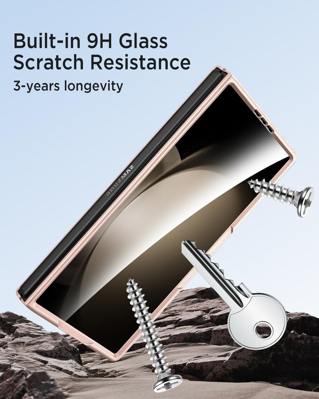 Miimall Kompatibel mit Samsung Galaxy Z Fold 5 Hülle mit S-Pen & Stifthalter, [HD Displayschutz] Ult