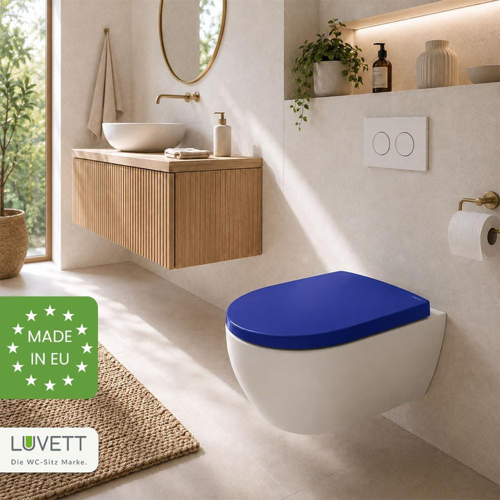 LUVETT® WC-Sitz mit Absenkautomatik C100 oval universell, Toilettendeckel mit 3 Edelstahl Montagelös