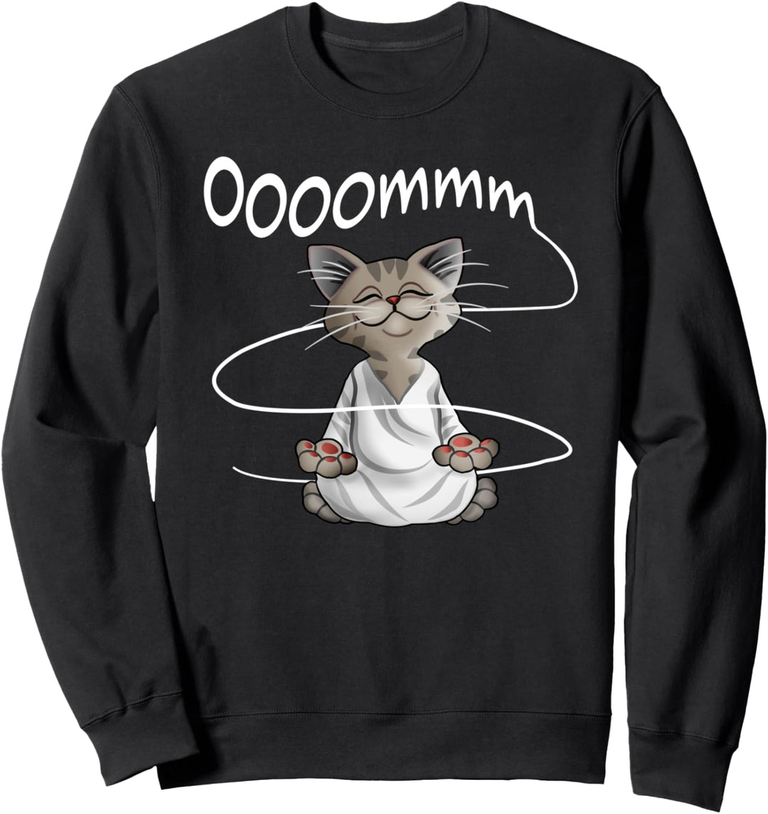 Glückliche Buddha Katze Yoga Katzen Meditations Sweatshirt
