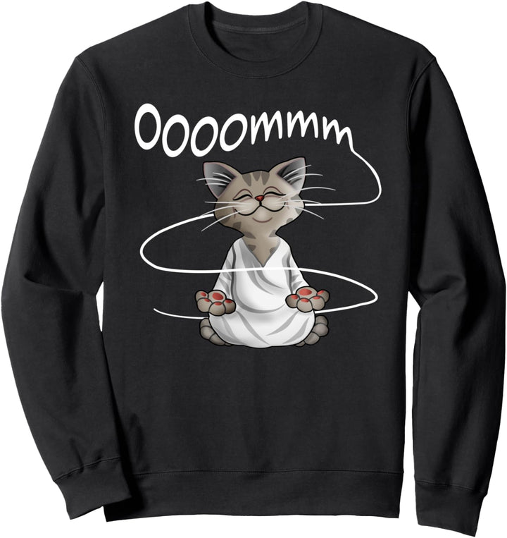 Glückliche Buddha Katze Yoga Katzen Meditations Sweatshirt