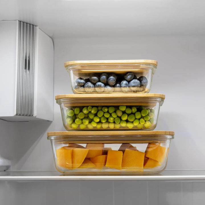 Igluu Meal Prep Glas Lebensmittel Frischhaltedosen (3er Set), Umweltfreundliche Lebensmittelbehälter