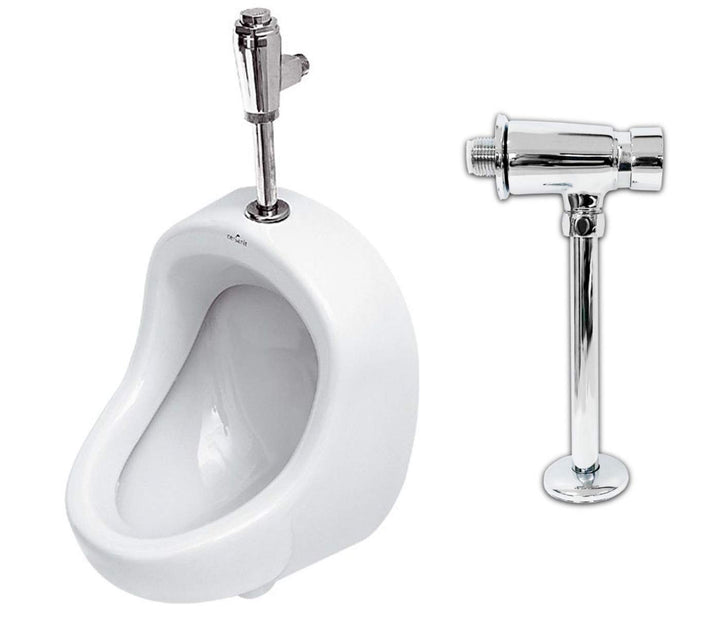 VBChome- Set: Urinal Zulauf Oben Weiss Modern Hochwertig Keramik Pinkelbecken senkrecht Pissoir PRÄS