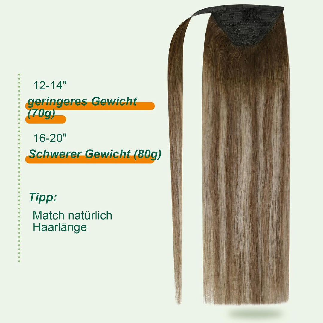 Easyouth Extensions Ponytail Echthaar Remy Pferdeschwanz Echthaar Balayage Zopf Extensions Echthaar