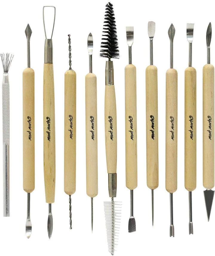 Mont Marte Modellierwerkzeug Set – 11 Sculpting Werkzeuge in verschiedenen Grössen und Formen – Idea