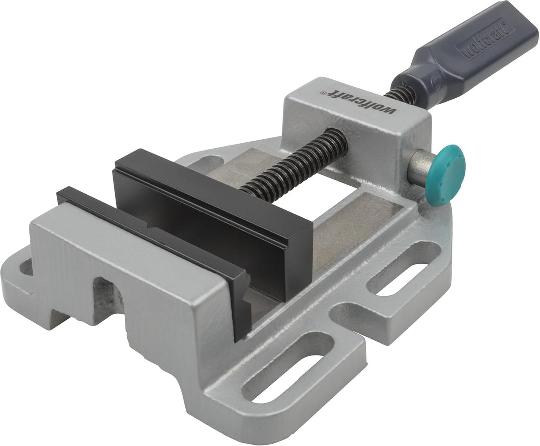 wolfcraft I 3423000 I Maschinenschraubstock I mit Schnellverstellung; Stahlbacke mit horizontalen V-