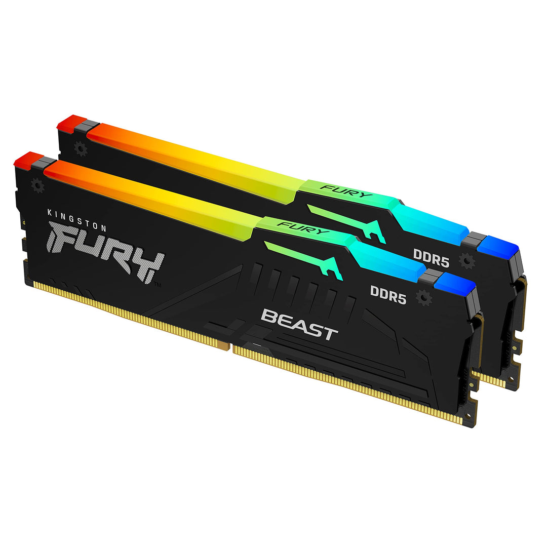 Kingston Fury Beast DDR5 RGB 32GB (2x16GB) 5200MT/s DDR5 CL40 DIMM Desktop Gaming Speicher Kit mit 2