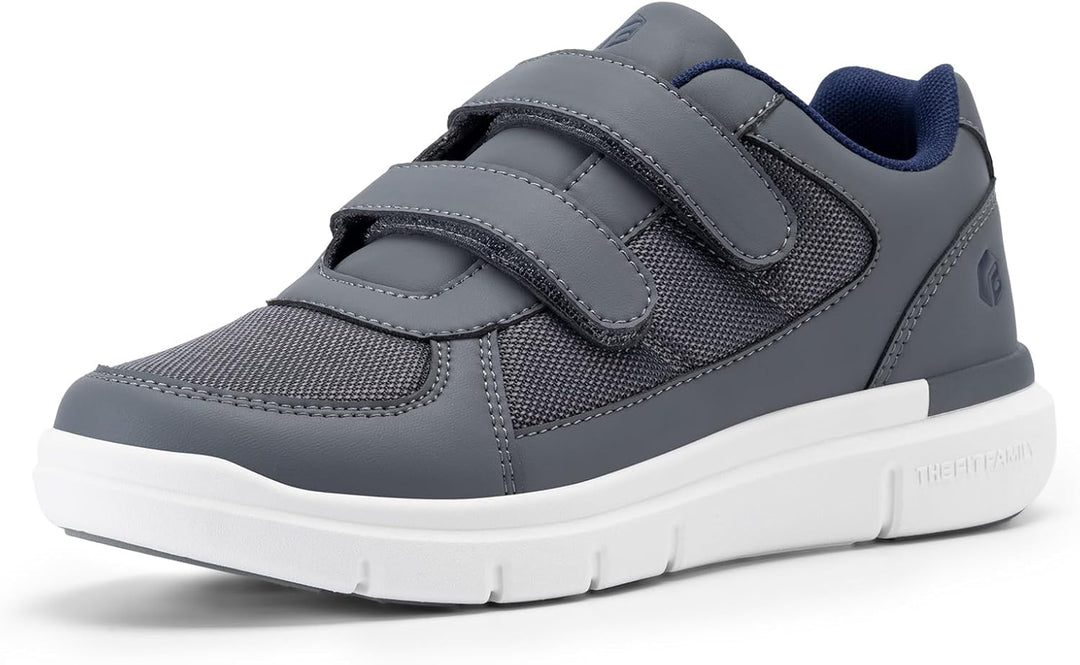 FitVille Herren Easytop Duo Strap Schuhe V3 Extra Weit Turnschuhe Sneaker 40 EU X-Weit Grau, 40 EU X