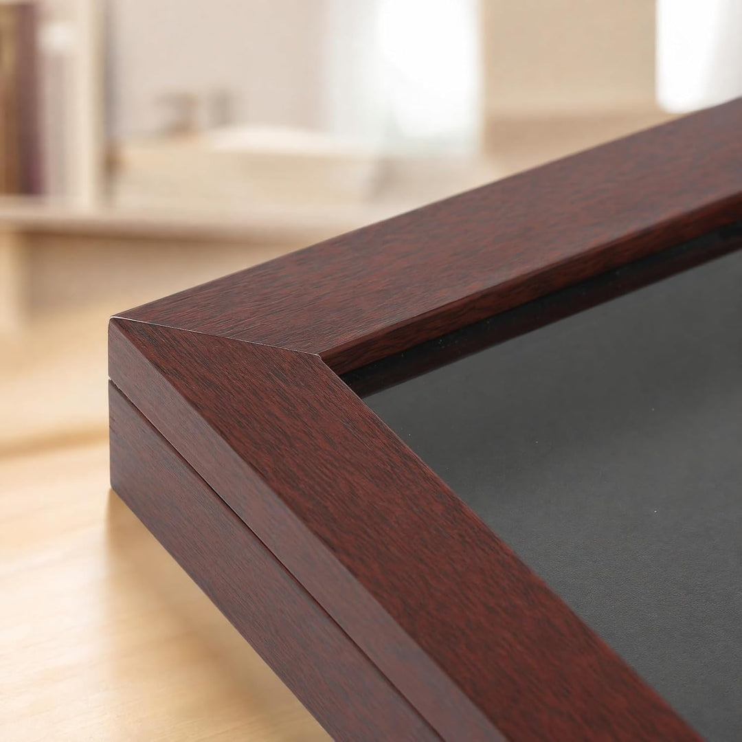 Cabilock Trikots-Vitrine aus Holz, Transparente T-Shirt-Vitrine mit Glas für Wand und Tischmontage,