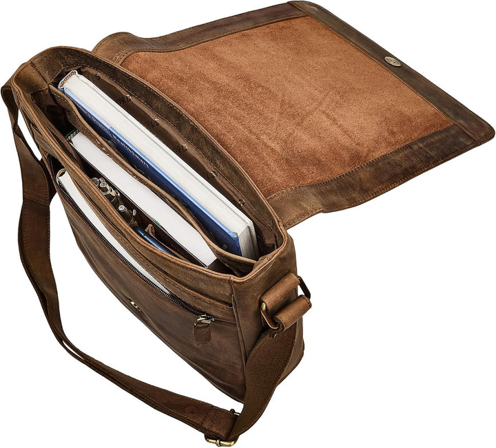 STILORD Ottavio Mittelgrosse Umhängetasche Herren Leder Hochformat Messenger Bag 13,3 Zoll Laptoptas