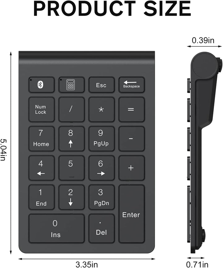 cimetech Bluetooth Numpad- kabellos ziffernblock mit 22 Tasten -10 Multifunktionstasten Multimedia-K
