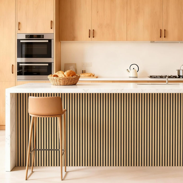 TONOR Akustikpaneele holz, 4 Stück 120x60 cm - 2,88m² Wandpaneele holz Holzpaneele wand als Schallsc