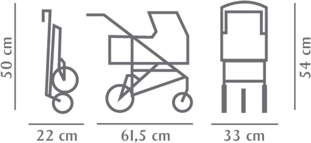 Götz 3403081 3-Rad Puppen-Buggy Denim Dots Puppenwagen - passend für alle Götz Puppen bis 50 cm mit