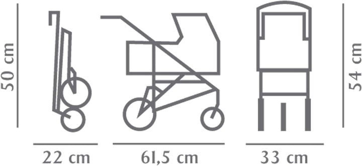 Götz 3403081 3-Rad Puppen-Buggy Denim Dots Puppenwagen - passend für alle Götz Puppen bis 50 cm mit