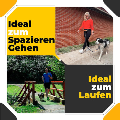 Joggingleine Hunde mit Bauchgurt für Hundeleine für Grosse Hunde/Mittelgrosse Hunde bis 60 kg - Lauf