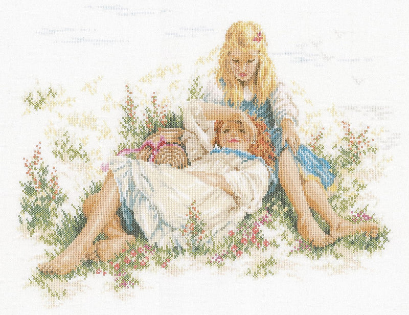 Lanarte PN-0190719 COUNTED CROSS STITCH SUMMERTIME Kreuzstich Set Zählmuster, Baumwolle, 47x35cm