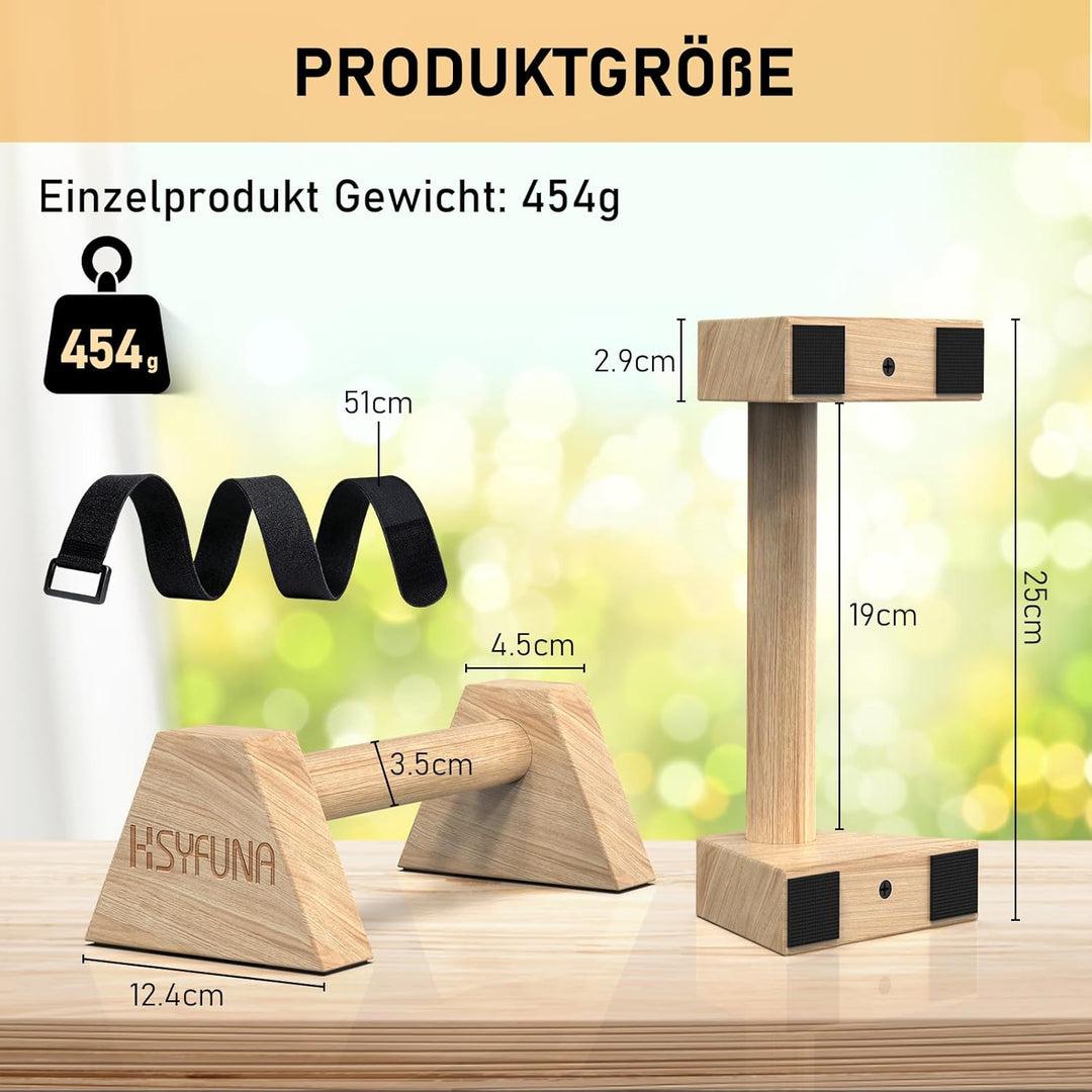 Liegestützgriffe Holz, Parallettes, rutschfeste Griffe Liegestütze, Push Up Stand Bars, Liegestützgr