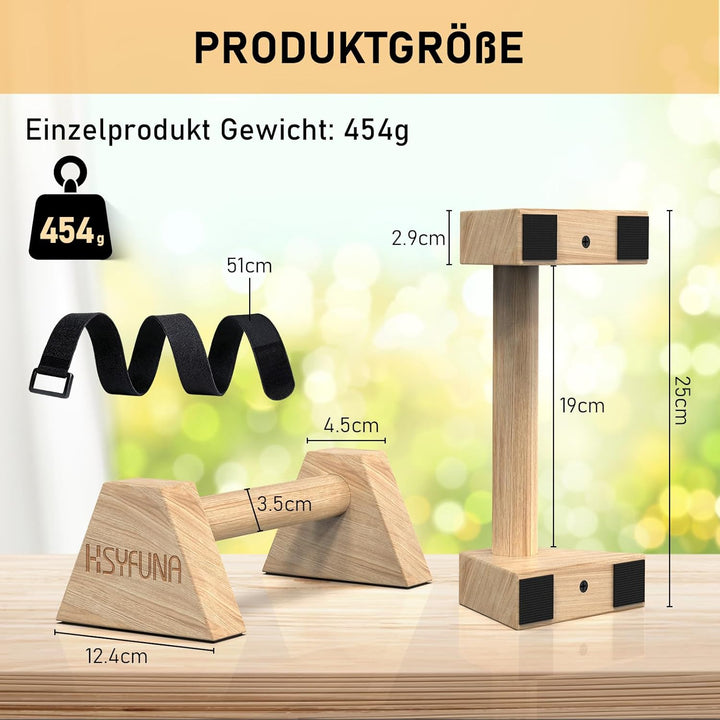 Liegestützgriffe Holz, Parallettes, rutschfeste Griffe Liegestütze, Push Up Stand Bars, Liegestützgr